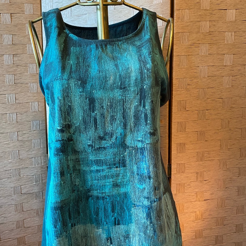 Green organic cotton tank top size large